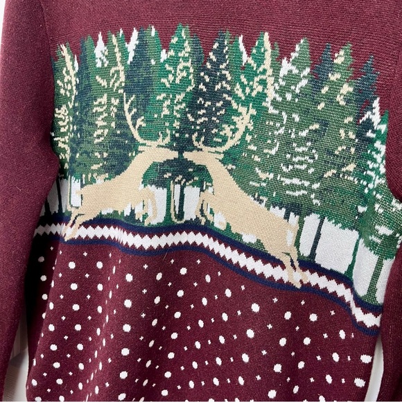 Paisley & Gray Men’s Wild Stag Slim Fit Crewneck Christmas Sweater – Size L #12 - Picture 3 of 5